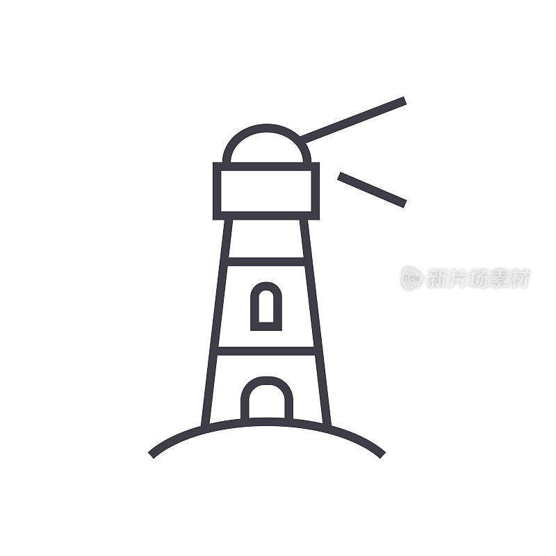 lighthouse,nautical building vector line icon, sign, illustration on background, editable strokes